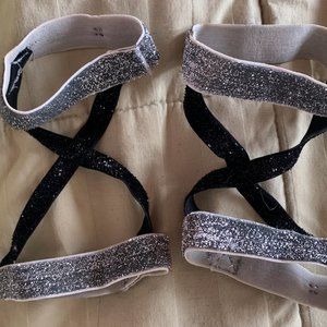 Black and silver glitter foot wraps